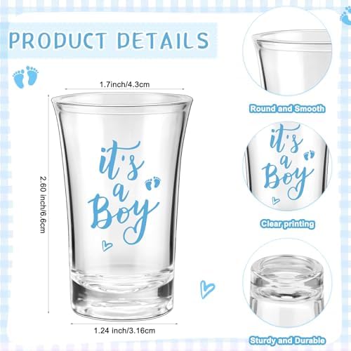 Blushtier 25 Sets Baby Shower Shot Glass Bottle Opener, Boy - Image 3