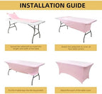 6-Pack 6ft Spandex Table Covers for Rectangle Standard Folding Tables - Wrinkle Resistant Stretch Tablecloths - Ultimate Fitted Table Protector for Parties, Trade Shows, Wedding - Image 5