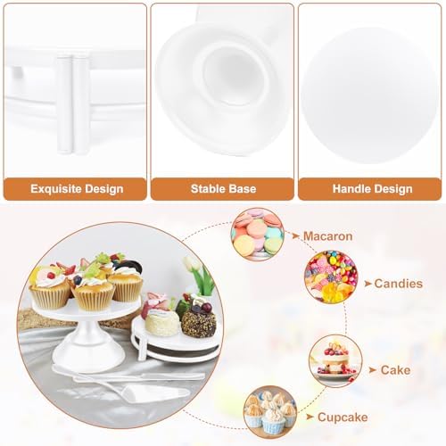MACIFECI White Cake Stand Set, White Dessert Table Display Set for Wedding, Birthday Party Decor, Baby Shower, Celebration - Image 3