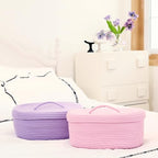 Sea Team Oval Storage Basket, Woven Cotton Rope Basket with Lid, Pink - Image 3