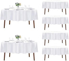 Fokitut 6 Pack Round Tablecloth, 90 Inch, Stain Resistant and Wrinkle Polyester Table Cloth, Fabric Table Cover for Kitchen Dining, Wedding, Party, Holiday Dinner-White by Fokitut