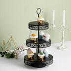 Efavormart 23" Black Metal Reversible Tiered Cupcake Stand, 3 Tier Dessert Stand Cupcake Holder, Display Stand - Image 2