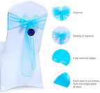 MDS Pack of 200 Organza Chair Sashes for Wedding & Event Décor – Turquoise - Image 2