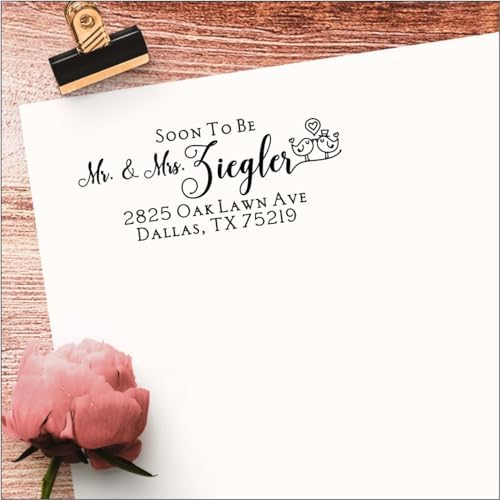 Personalized Self Inking Address Stamp - Future Mr and Mrs for Wedding - Image 3