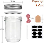Accguan 16oz Glass Mason Jars With Lids,12Pcs Canning Jar with Lid and Band - Image 2