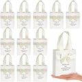 50 Pcs Wedding Gift Bags for Guests Bulk with Bow Ribbon Handles 6.2x7.2x2.5 Inch Wedding Favor Bag Thank You Gift Bags for Party Favor Bridesmaid Bags Bridal Shower Valentine Birthday Supplies(Beige) by partygreeting