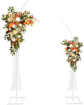 Metal Wedding Arch Stand,Set of 2 Curved Top Arch Backdrop Stand Wedding Arches for Ceremony Birthday Anniversary Baby Shower Floral Stand Background Decoration (White,7.8FT & 6.7FT) by Unknown