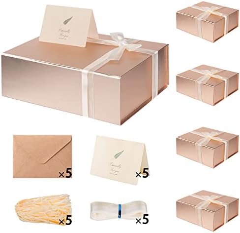 Rose Gold Magnetic Gift Box for Anniversary Presents, 13.85"x8.35"x4.45" by Lifelum