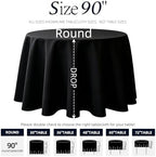 DRESSMAKER 6 Pack Round Table Cloth 90 Inch Black Cloth Fit 6FT Round Table - Image 3