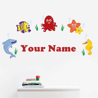 Oliver's Labels Premium Name Wall Decals - Matte Finish Personalized Wall Art for Kids' Rooms & Nurseries (Sea Life) - Image 3