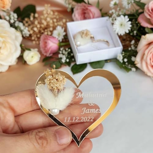 Wedding Favor Guest Bulk Magnet Gold Heart, Sets of Party Favors, Gold Heart Acrylic Bridal Shower Favors, Party Favor for Attendee (Silver Heart Magnet, Set of 50) - Image 5