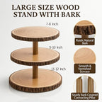 SENMUT Cupcake Stand Wood Dessert Stands 3 Tier Cupcake Tower Large Cupcake Display Stand Rustic Cupcake Tier Stand for Woodland Baby Shower Decorations,Wedding,Birthday,Party,Farmhouse Decor - Image 3