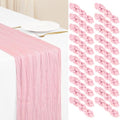 Showgeous 20 Pack Light Pink Cheesecloth Table Runner, 17 x 108 Inches by Showgeous
