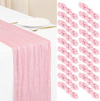 Showgeous 20 Pack Light Pink Cheesecloth Table Runner, 17 x 108 Inches by Showgeous
