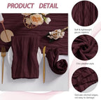 LZY 60 Pack Gauze Cheesecloth Napkins 20x20 Inch Dinner Cloth Napkins, Soft Boho Table Napkins Rustic Wrinkled Cheese Cloth Napkins Bulk for Wedding Party Baby Shower Event Decor (Burgundy) - Image 4