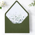 PONATIA 50PCS A7 Euro Flap Envelopes, 5x7 Olive Green Liner Envelope by ponatia