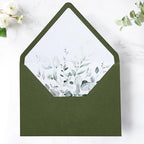 PONATIA 50PCS A7 Euro Flap Envelopes, 5x7 Olive Green Liner Envelope by ponatia