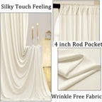20ft x 10ft Wrinkle Free Ivory Backdrop Curtains for Parties, 4 Panels 5x10ft Photo Backdrop Drapes for Wedding Party Birthday Photography Baby Shower Background Backdrop Home Decor - Image 2