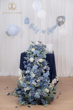 TINGE TIME Artificial Flowers Combo, Dahlia Rose Dusty Blue Wedding Flowers - Image 4