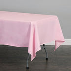 LTC LINENS 5 Pack Pink Rectangular Tablecloths 60 x 102 Inches for 6 Feet Rectangle Banquet Tables with Half-Drop - Stain and Wrinkle Resistant Polyester Cloth Table Covers for Party, Baby Shower - Image 2