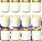 12 Pcs 8 Oz Bulk White Soy Candles,Lavender Scented Candles Set,Bulk Aromatherapy Candle,Great Stress Relieving Scented Candle for Girls as a Gift for Birthdays, Weddings and More! by Veiuwa