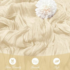 15 Pack Ivory Cheesecloth Table Runner 17 x 108 inch Cheese Cloth Table Runners 9ft Ivory Table Runner Rustic Romantic Sheer Gauze Runner for Wedding Party Baby Shower Table Decoration - Image 5