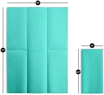 Linen-Feel Bright Green Paper Napkins - Decortive Cloth-Like Disposable Dinner Napkins - Soft And Absorbent. For Kitchen, Party, Wedding, Bathroom Or Any Occasion. (Pack of 100) - Image 3