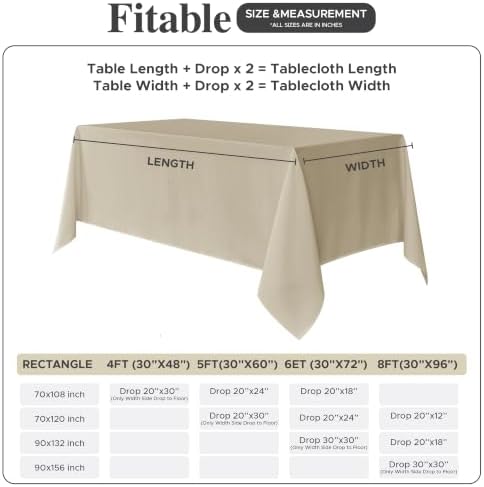 Fitable 8 Pack Nature Tablecloths 70x108 Inch for 6 Ft Rectangle Tables - Image 5
