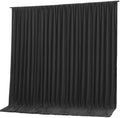 Black Backdrop Curtain 10x10ft - Wrinkle Free Polyester Photo Curtain Backdrop Wedding Back Drop Fabric Drapes for Party Decorations Background for Photography by WishCare
