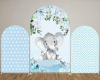 Arch Backdrop Cover Blue White Dots Pattern Arched Stand Covers Double-Sided Stretchy Photography Background for Birthday Baby Shower Parties Decor Banner - Image 3