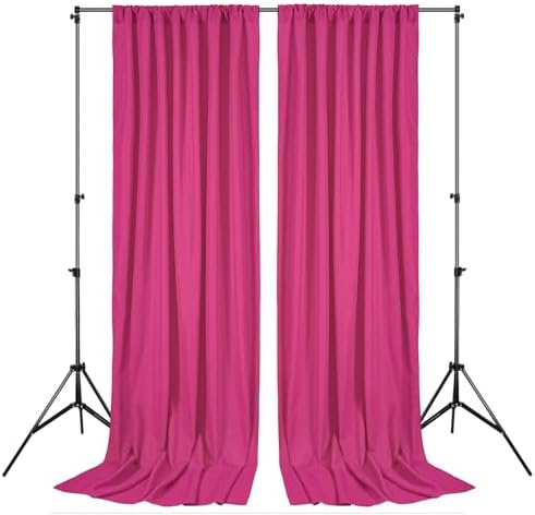 Hot Pink Backdrop Curtains 10ftx10ft Birthday Polyester Photo Drapes - Image 4