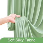 6 Panels Sage Green Backdrop Curtain for Wedding Baby Shower Wrinkle Free 30ft x 10ft Backdrop Drapes Panels for Parties Bridal Shower Birthday Photo Photography Polyester Fabric Background Decoration - Image 6