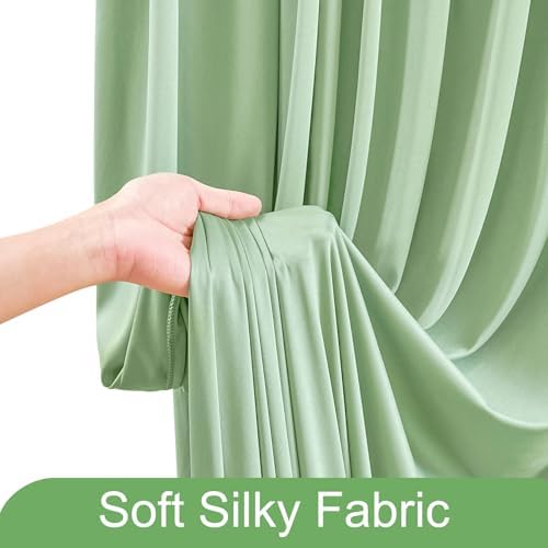 6 Panels Sage Green Backdrop Curtain for Wedding Baby Shower Wrinkle Free 30ft x 10ft Backdrop Drapes Panels for Parties Bridal Shower Birthday Photo Photography Polyester Fabric Background Decoration - Image 6