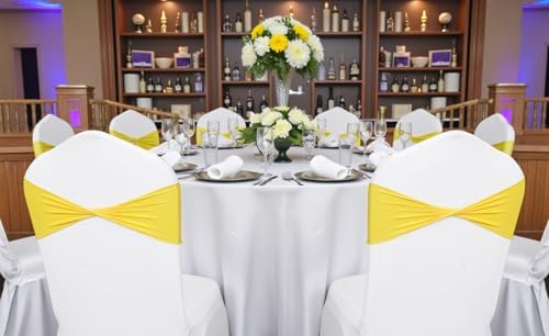 MDS Pack of 200 Spandex Chair Sashes Without Slider Buckles – Yellow - Image 6