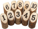 10 Piece Mini Wooden Stumps Number Printed Table Display Set by Unknown