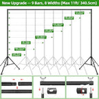 Hemmotop Photo Backdrop Stand 11x10ft, Heavy Duty Background Frame Kit - Image 3