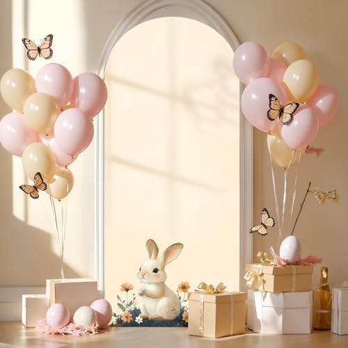 6.6FT Champagne Arch Backdrop Cover - Polyester Fitted Wedding Arch Stand Covers Round Top Chiara Arch Backdrop Cover for Birthday Party Banquet Photo Background Decoration - Image 6