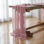 10Pcs Dusty Rose Cheesecloth Table Runner 120 Inches for Party Home Decor - Image 4
