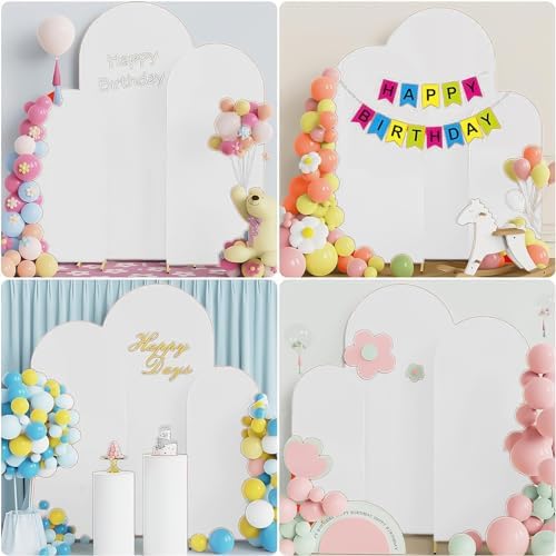 Arch Backdrop Cover Stretchy Backdrop (White, 6+6.6+7.2FT) - Image 5