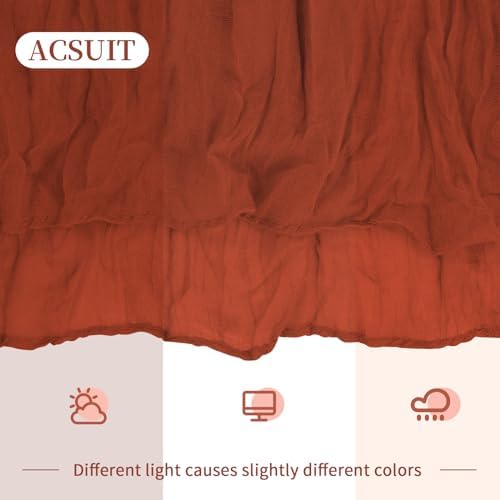 16 Pack Terracotta Cheesecloth Table Runner 20 x 120 inch Gauze Table Runners 10 FT Long,Semi Sheer Cheese Cloth Fabric Table Runner Bulk for Wedding,Party,Baby Shower,Bridal Shower Decoration - Image 7