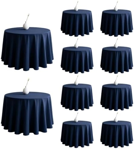 DRESSMAKER 10 Pack Round Table Cloth 90 Inch Blue Cloth Fit 6FT Round Table by Dressmaker