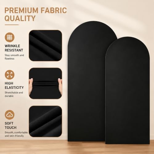 Black Arch Cover 7.2ft 6.6ft 6ft Spandex Arch Backdrop Cover Set of 3 - Image 6