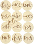 Tarjetas de madera con hitos en español, Spanish Milestone Discs, Spanish Baby Shower, Gift for New Mom, Monthly Photo Props for Boy or Girl, Baby Announcement by Unknown