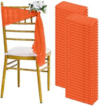 60 PCS Orange Cheesecloth Chair Sashes, 16 x 70 inch Cheesecloth Sashes Rustic Chair Decorative Bows Designed ChairCover for Wedding Banquet Party Aisle Home Kitchen Decoration by Pesonlook