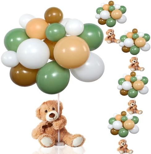 Bear Baby Shower Decorations, 185 Balloon Kit,Green, Brown, Nude, White by Meooeck