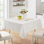 6 Pack Satin Table Cover Rectangle, Off White, 60 x 120 Inches - Image 5