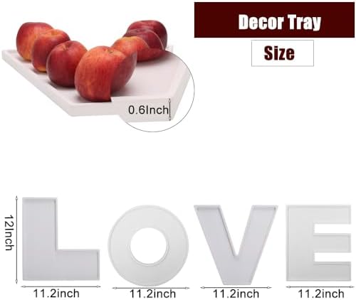 4PCS Larger Charcuterie Letter 12”Love fillable Trays, Letter Trays for Food, Wood Letters Tray Chocolate Candy Tray for Wedding Party Favors (Love- White) - Image 2
