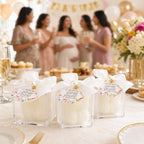 20 Set Fully Assembled Small Bubble Candles Elegant Baby Shower Favors Bulk Set with Decorative Ribbons Thank You Cards for Baby Shower Guest Gifts (20, Flowers) - Image 4