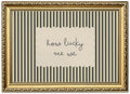 How Lucky Are We Sign Wall Art Trendy Green Striped Quote Wall Decor Picture Minimalist Preppy Inspirational Poster Canvas Painting Print for Living Room Bedroom Dorm 12x16 inch Gold Framed by Unknown