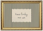 How Lucky Are We Sign Wall Art Trendy Green Striped Quote Wall Decor Picture Minimalist Preppy Inspirational Poster Canvas Painting Print for Living Room Bedroom Dorm 12x16 inch Gold Framed by Unknown